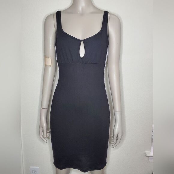 Bebe Black Sleeveless Dress with Keyhole front,  Bebe Logo on the sides - NWT - Picture 2 of 11